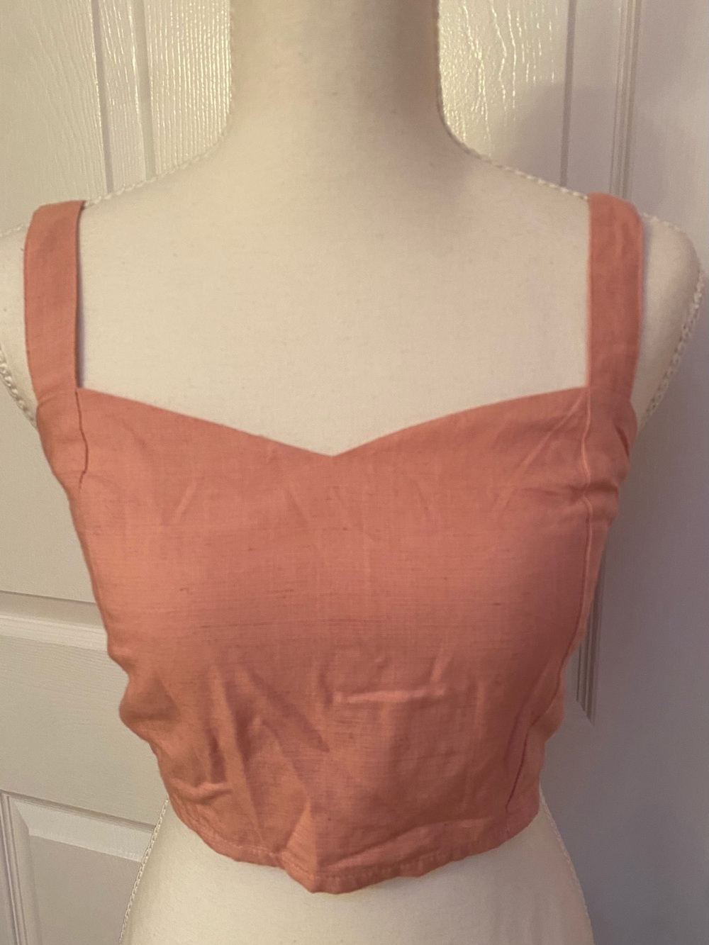 Women’s Peach Crop Top with Square Neck